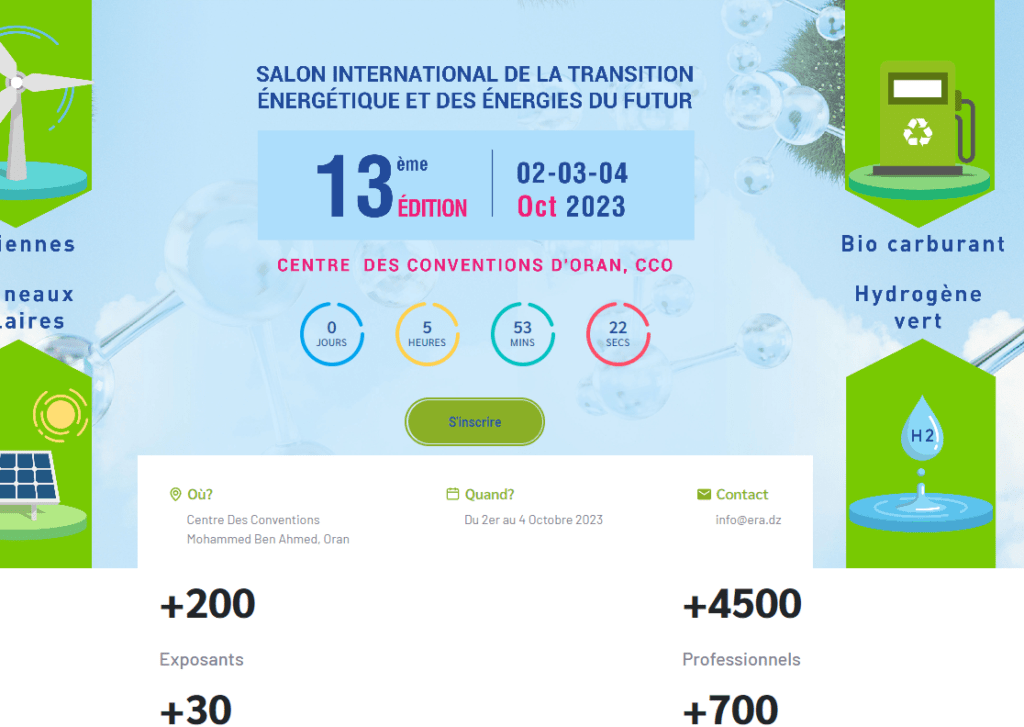 Transition énergétique : L’Era 2023 ouvre ses portes demain à Oran