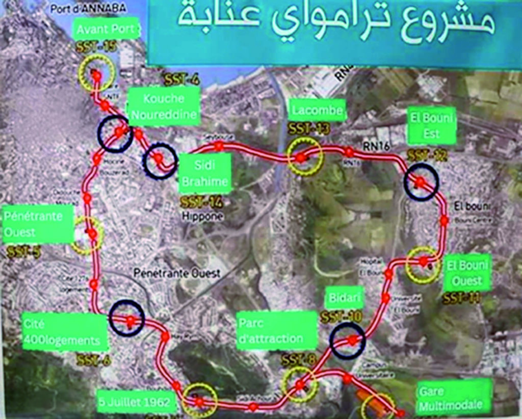 Annaba: Le «dégel» du projet du tramway à l’étude Selon l’étude établie précédemment, la durée de réalisation de ce projet d’envergure est estimée à 39 mois pour une enveloppe financière globale de 1,3 milliard de dinars
