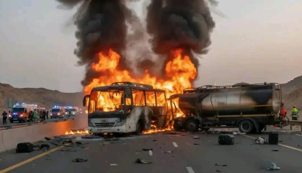 Arabie Saoudite : Carnage à Médine ! Des pèlerins indiens, sont sont morts ce lundi 17 novembre 2025, à Médine en Arabie Saoudite, dans un accident de bus