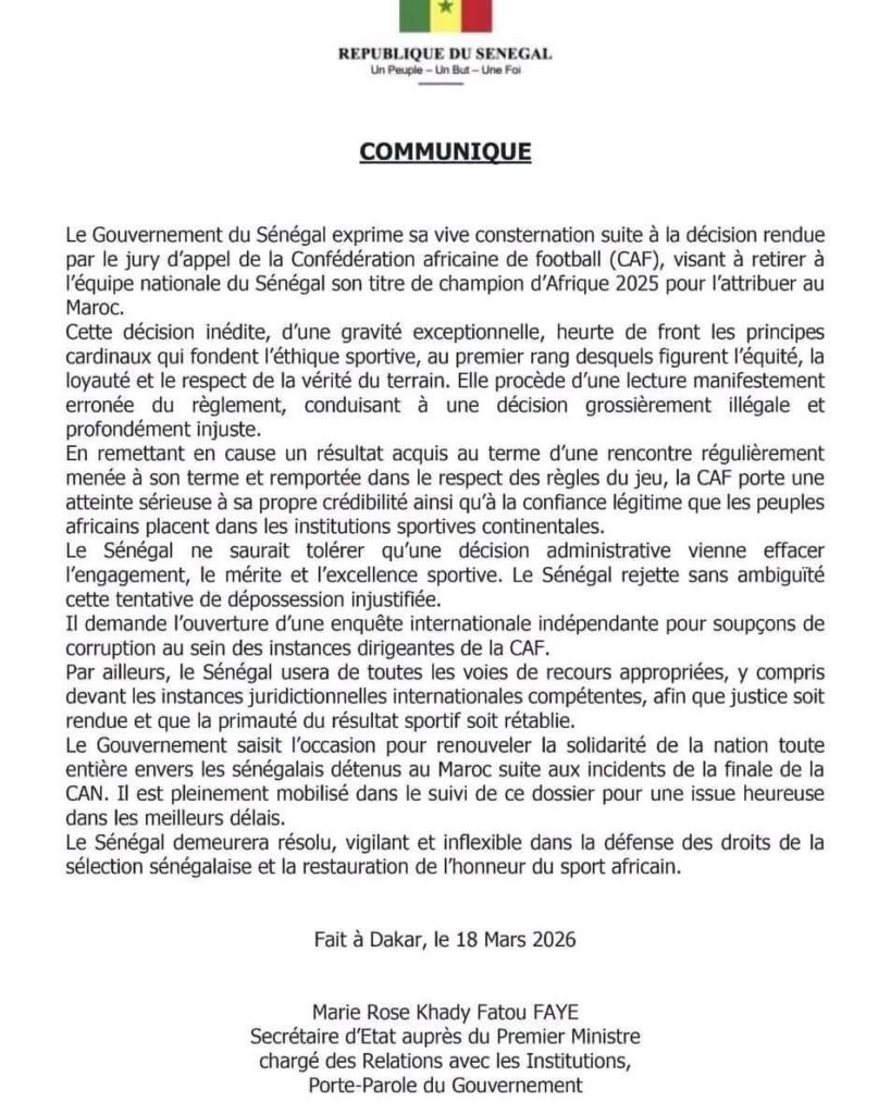 Sénégal-CAF : Une affaire d'État et... d'honneur pour les sénégalais 1 1000137112