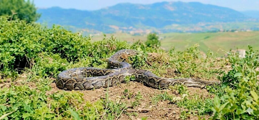 Un reptile hors norme a semé la terreur ce dimanche matin dans le village d'Ihasnawen, commune de Tizi-Ouzou.
