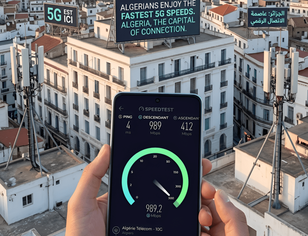 Internet mobile : Alger rejoint le top 50 mondial, selon Ookla Le dernier classement Ookla, vient de propulser la capitale Alger, parmi le « Top 50 » des villes les mieux connectées de la planète.