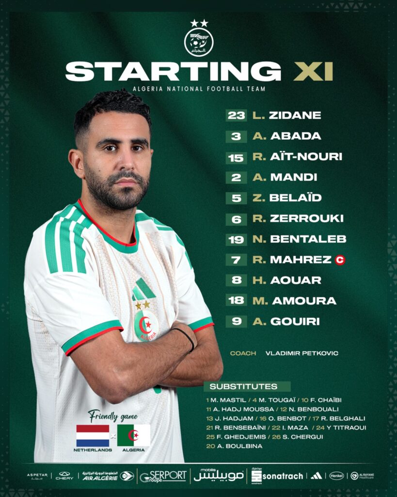 Pays-Bas - Algérie : la composition des Verts est tombée ! (Officiel) 1 710650236 18178278235398019 1662523874790161410 n